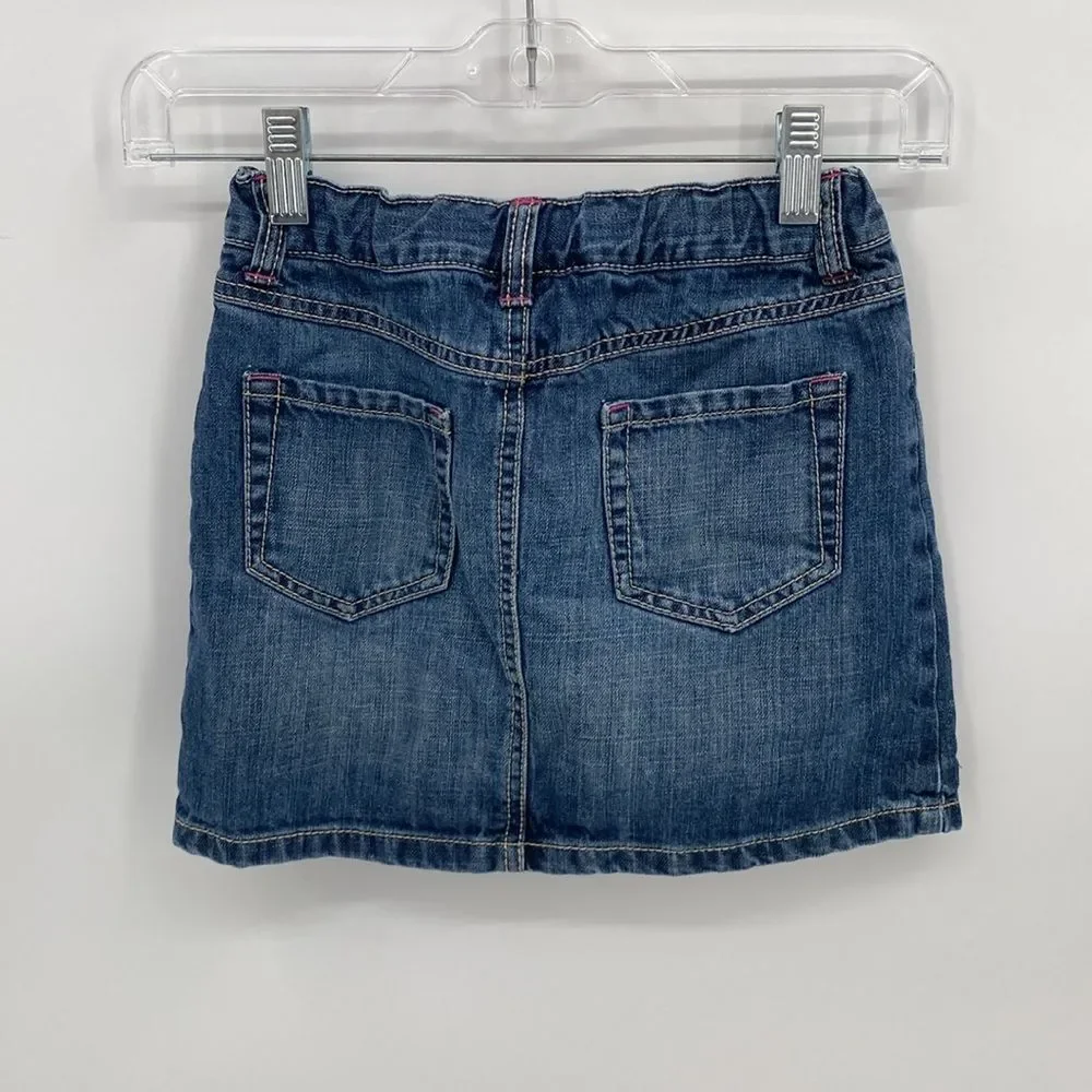 Gymboree Fox Skort Jean Skirt w/ Shorts Cute Fox Girl Flower size 8